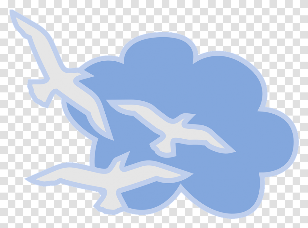 Cloud Blue White Free Vector Graphic On Pixabay Birds Flying In The Sky Clipart, Animal, Mammal, Antelope, Wildlife Transparent Png