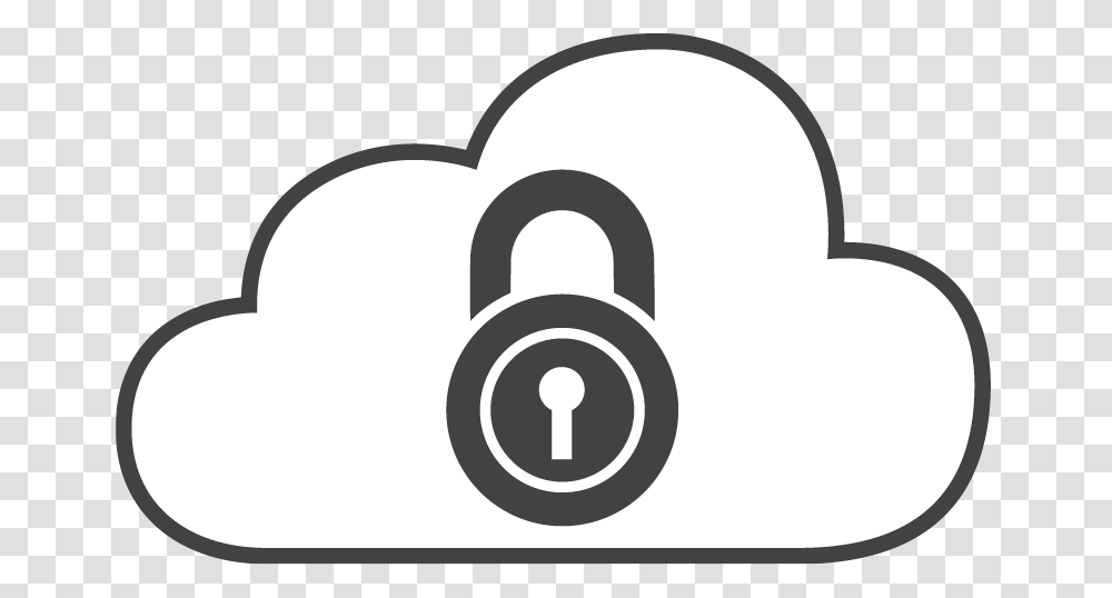 Cloud Clipart Black And White Circle, Security, Lock Transparent Png