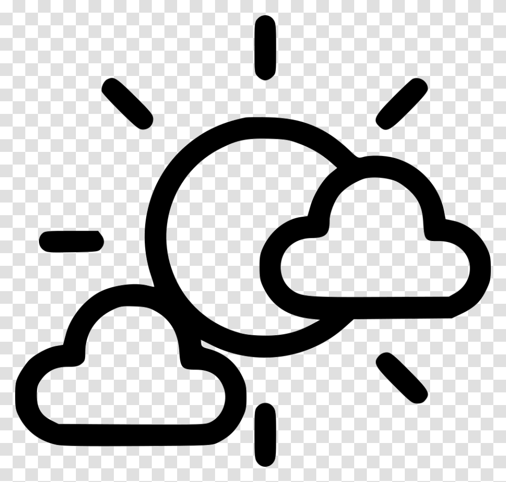 Cloud Clouds Sun Cloudy Sunny And Cloudy Icon, Stencil, Label, Sticker Transparent Png