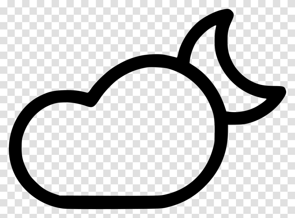 Cloud Cloudy Weather Night Moon Svg Icon Free Download Thundersnow, Stencil, Label, Sunglasses Transparent Png