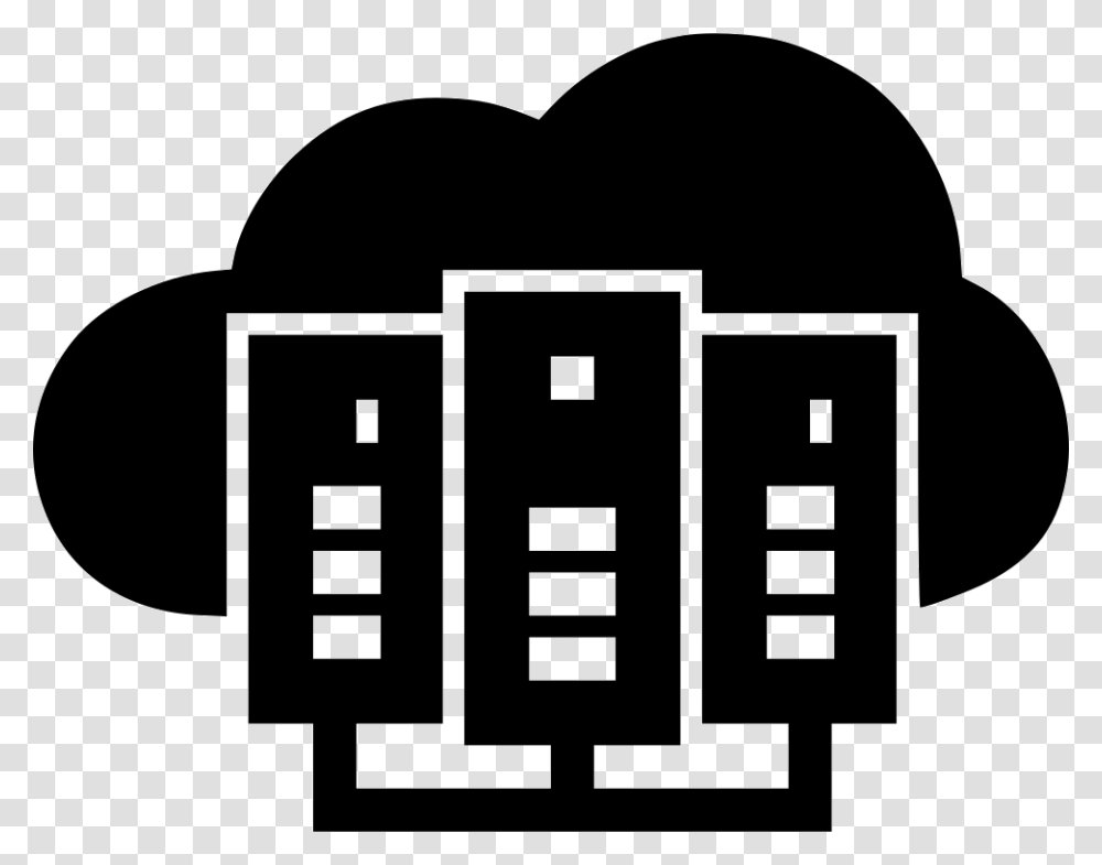 Cloud Computing Hosting Services Icons, Stencil, Silhouette, Interior Design Transparent Png
