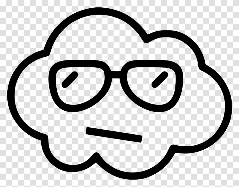 Cloud Cool Guy Face Sunglasses Cloud With Smiley Face, Stencil, Label, Doodle Transparent Png
