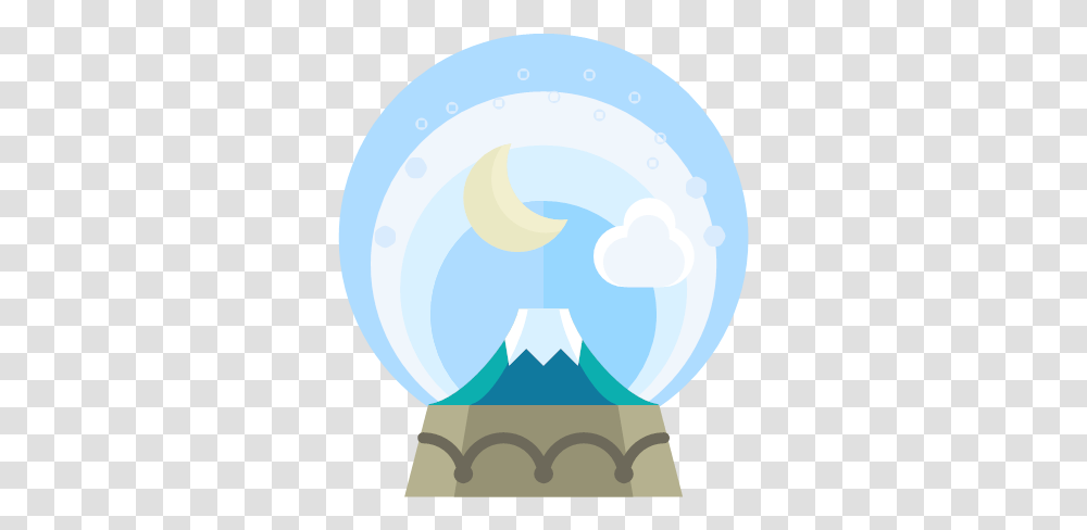 Cloud Decorate Decoration Moon Mountain Snowglobe Icon, Nature, Outdoors, Outer Space, Astronomy Transparent Png
