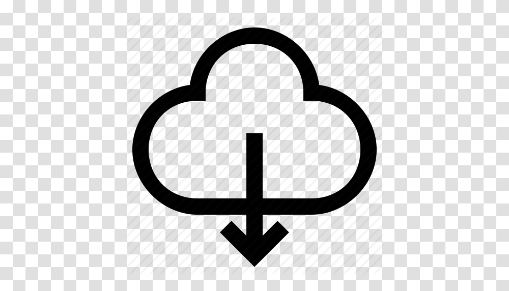 Cloud Download Offline Receive Icon, Silhouette, Weapon, Pot, Bag Transparent Png