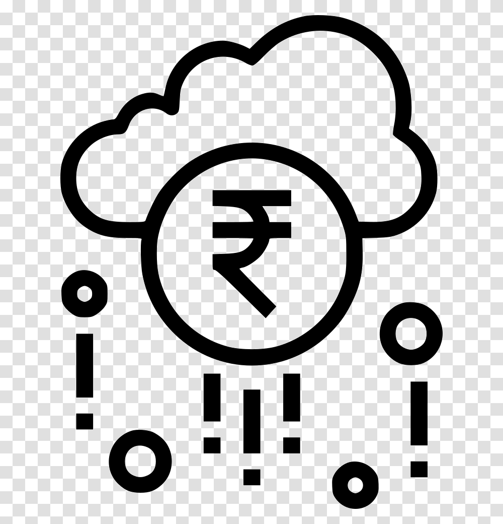 Cloud Earning Fortune Money Raining Success Wealth Icon, Number, Stencil Transparent Png