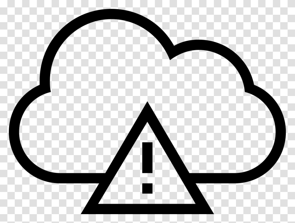 Cloud Error Outlined Interface Symbol Comments White Triangle Warning, Label, Sunglasses, Accessories Transparent Png