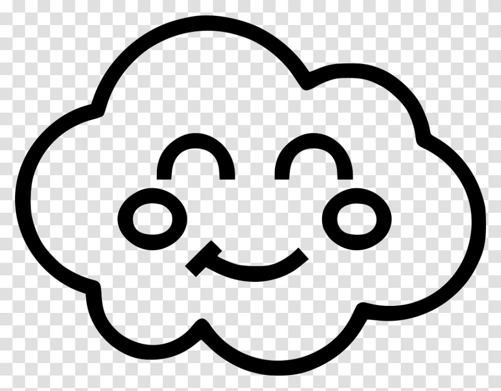 Cloud Happy Face Icon Free Download, Stencil, Statue, Sculpture Transparent Png