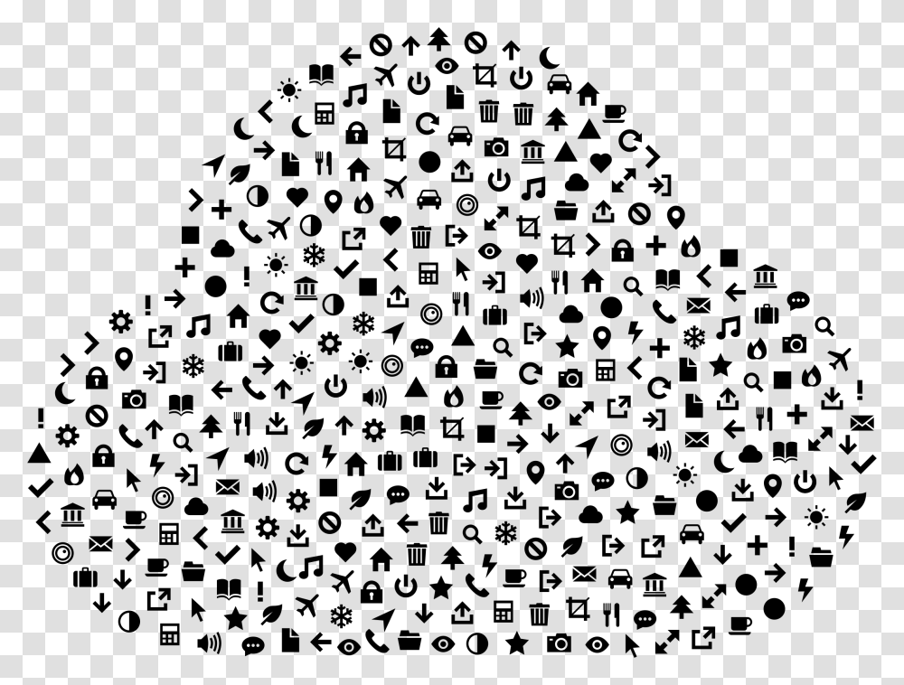 Cloud Icons Clip Arts Black And White Speckle, Nature, Outdoors, Night, Moon Transparent Png