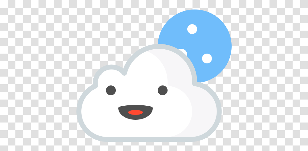 Cloud Moon Smiley Smile Emoji Emoticon Weather Free Cartoon, Nature, Outdoors, Snow, Snowman Transparent Png
