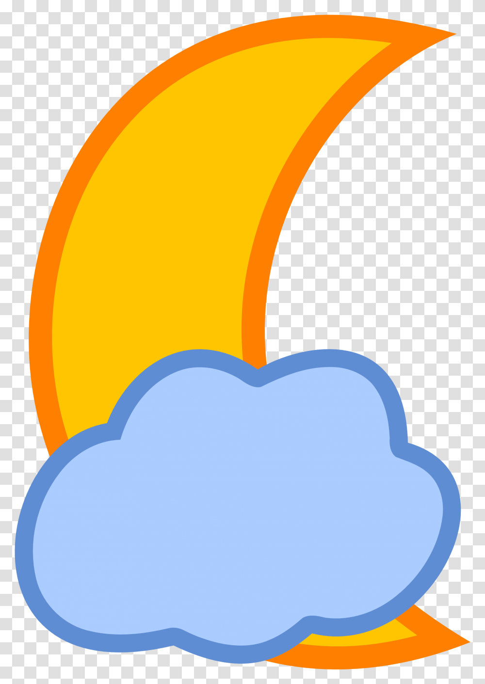 Cloud Outline Moon And Cloud Clipart Download Clip Art Moon With Clouds, Food, Plant, Heart, Fruit Transparent Png