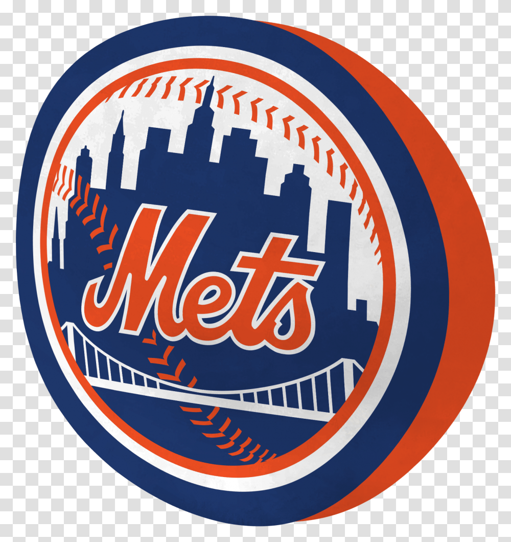 Cloud Pillow New York Mets Logo Jpg, Symbol, Trademark, Label, Text Transparent Png
