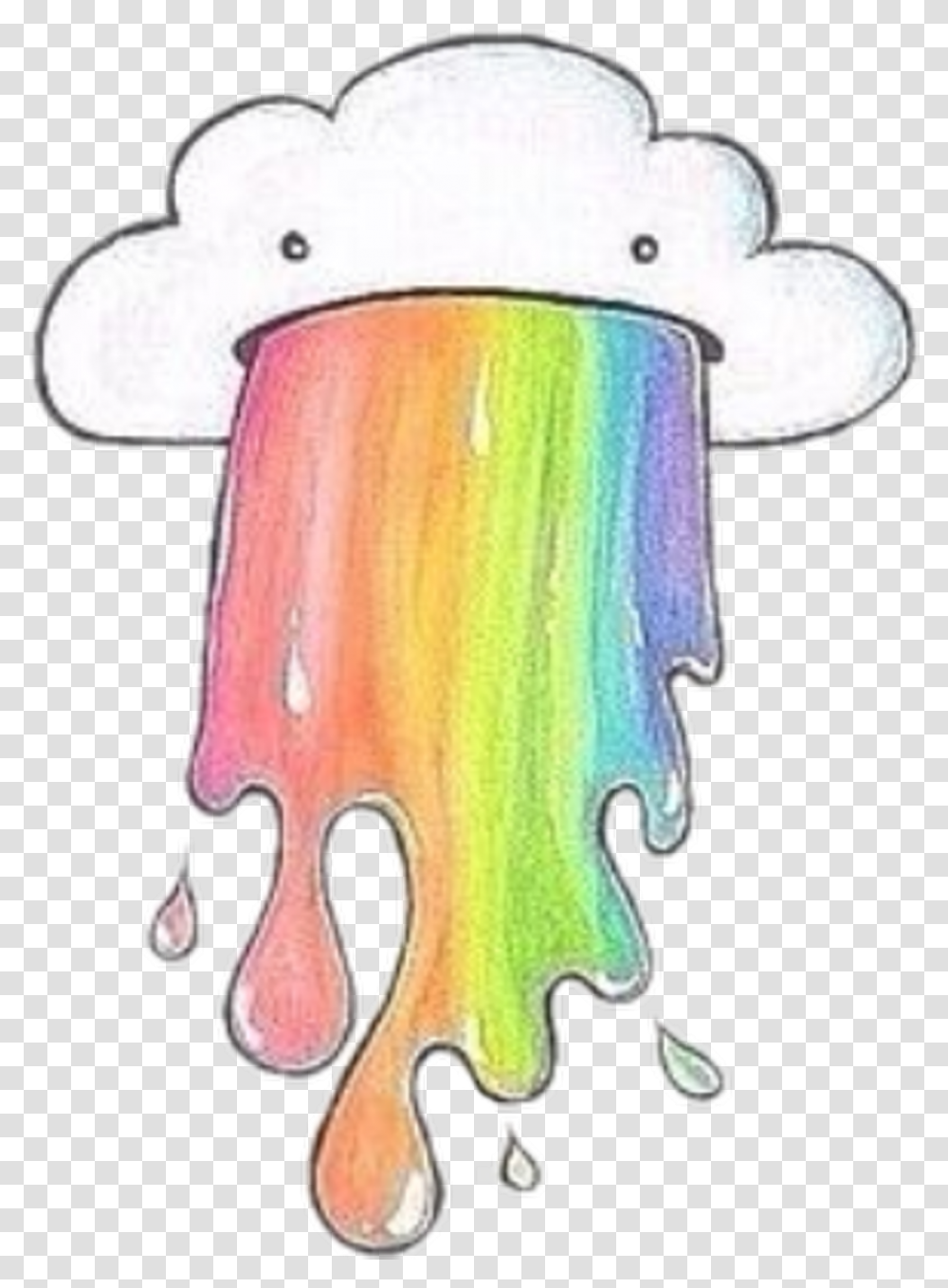 Cloud Rainbow Rain Cute Kawaii Aesthetic Tumblr Full Drawing Ideas For Kids Age 10, Axe, Tool, Pottery, Art Transparent Png