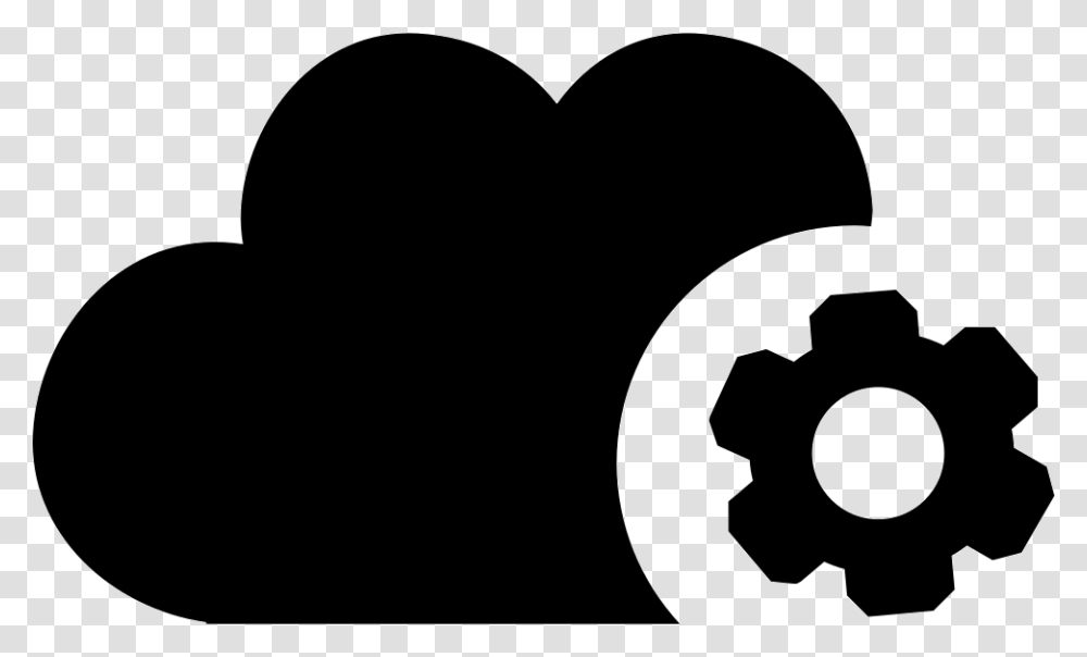 Cloud Settings Symbol With A Gear Icon Free Download, Stencil, Heart, Baseball Cap, Hat Transparent Png