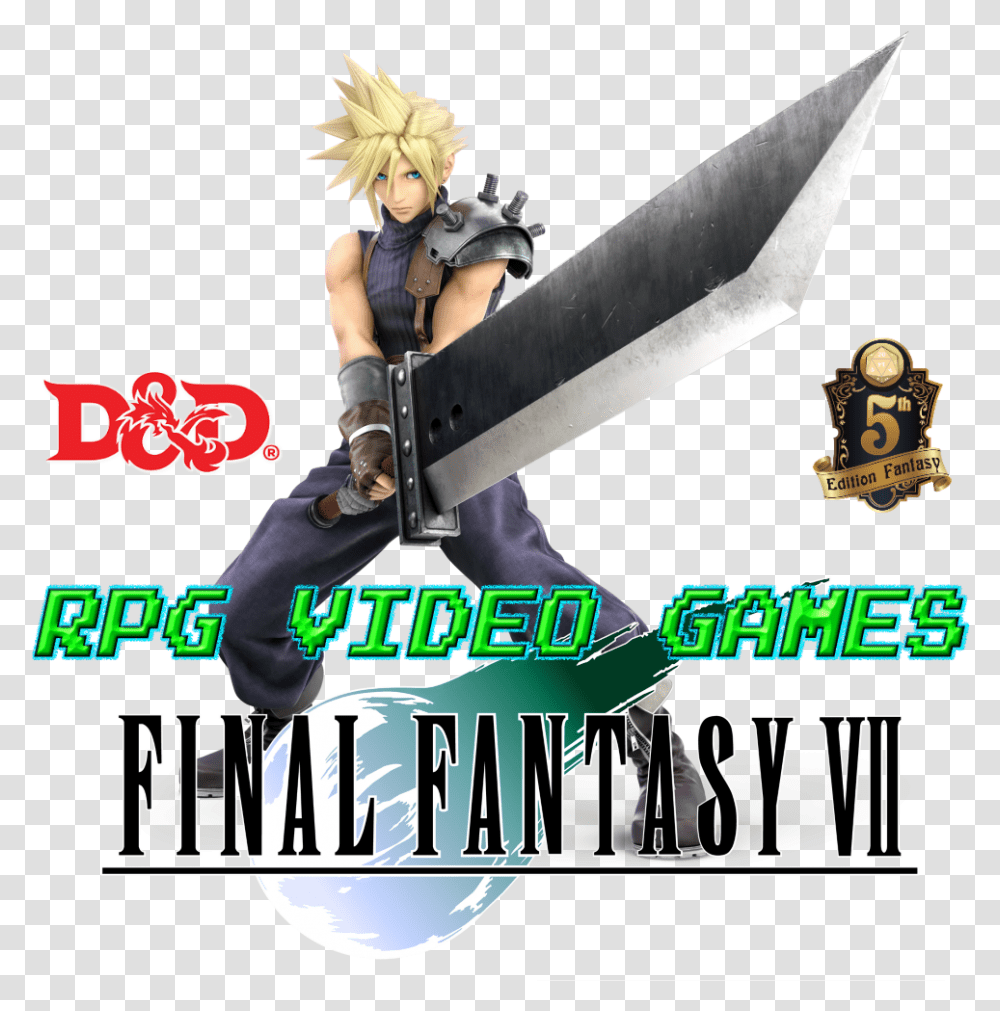 Cloud Strife 5e Final Fantasy 7, Person, Poster, Advertisement, Legend Of Zelda Transparent Png