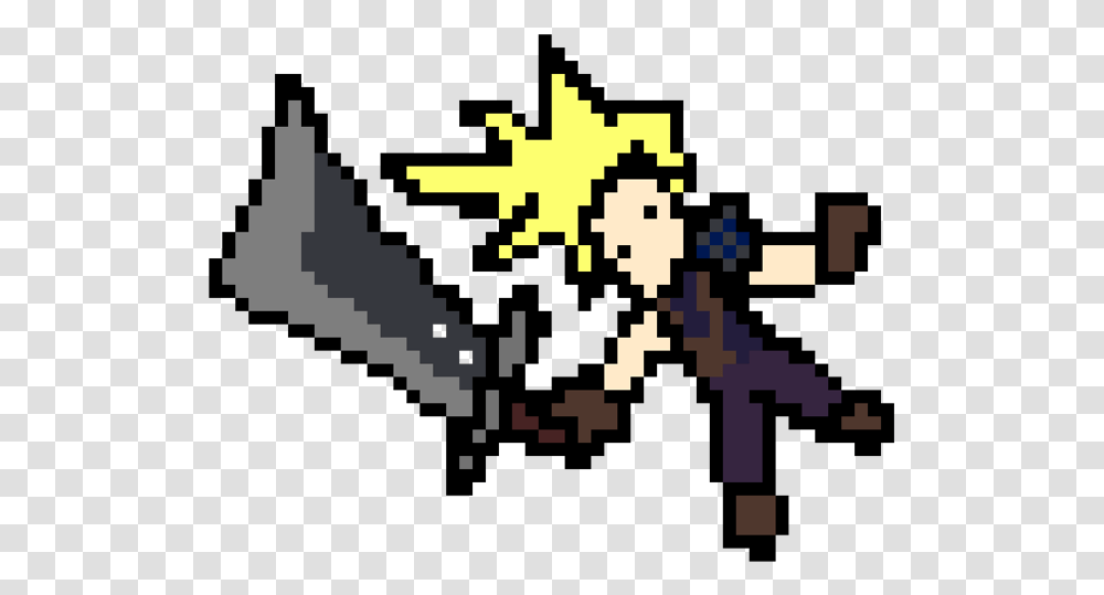 Cloud Strife From Final Fantasy Vii By Powgrr Language, Rug, Cross, Symbol, Pac Man Transparent Png