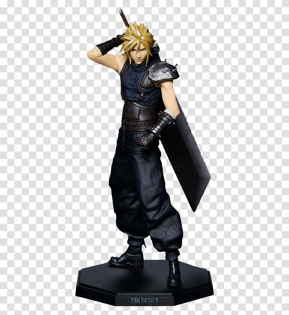 Cloud Strife Statuette Ff7 Remake Cloud Statue, Clothing, Person, Pants, Helmet Transparent Png