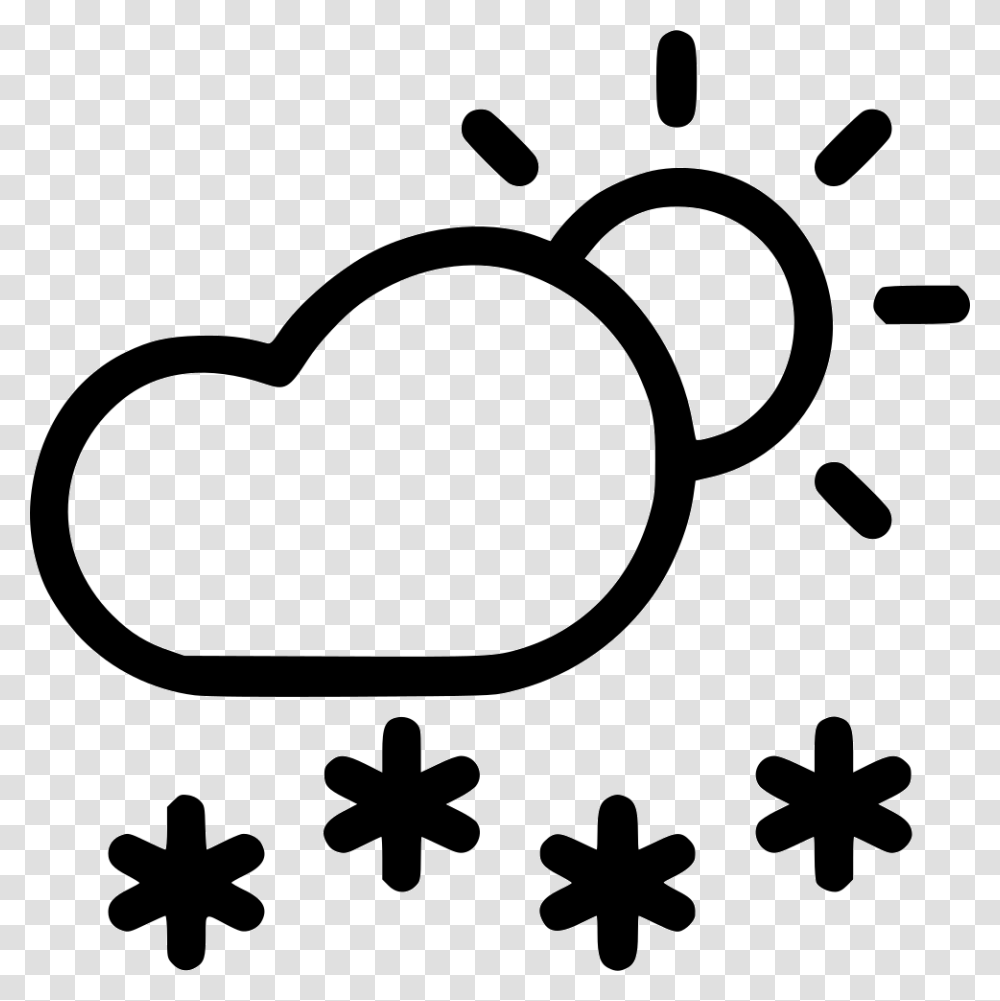Cloud Sun Daytime Snow Snowfall Weather Cloud Sun Snow Icon, Stencil, Sunglasses, Accessories, Accessory Transparent Png