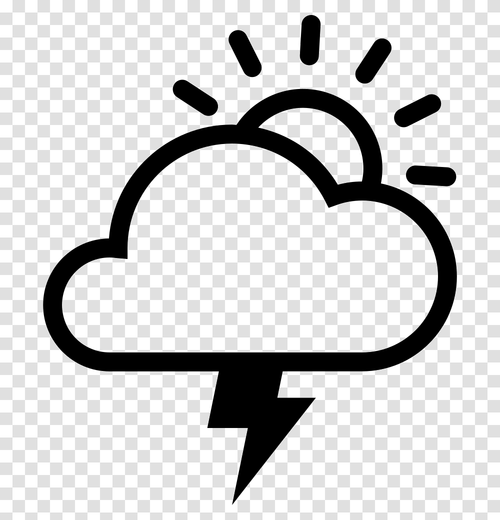 Cloud Sun Lightning Icon Free Download, Stencil, Sunglasses, Accessories, Accessory Transparent Png