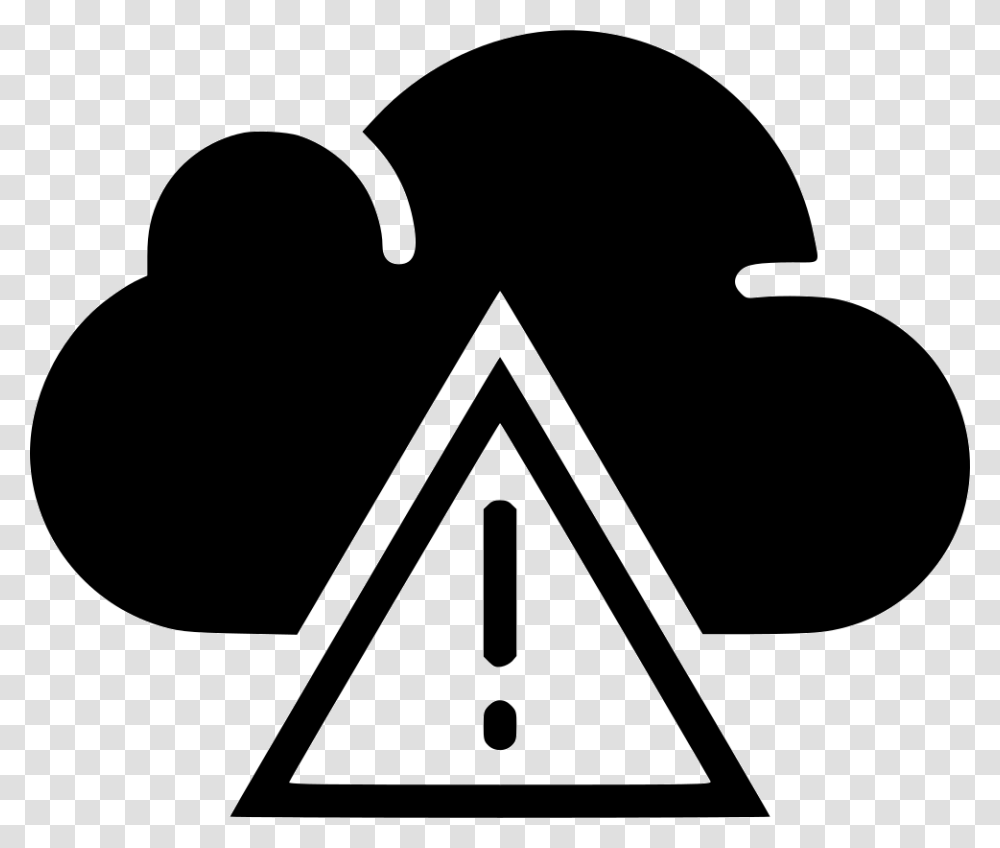Cloud Warning Cloud Transfer Icon, Triangle, Stencil, Silhouette Transparent Png
