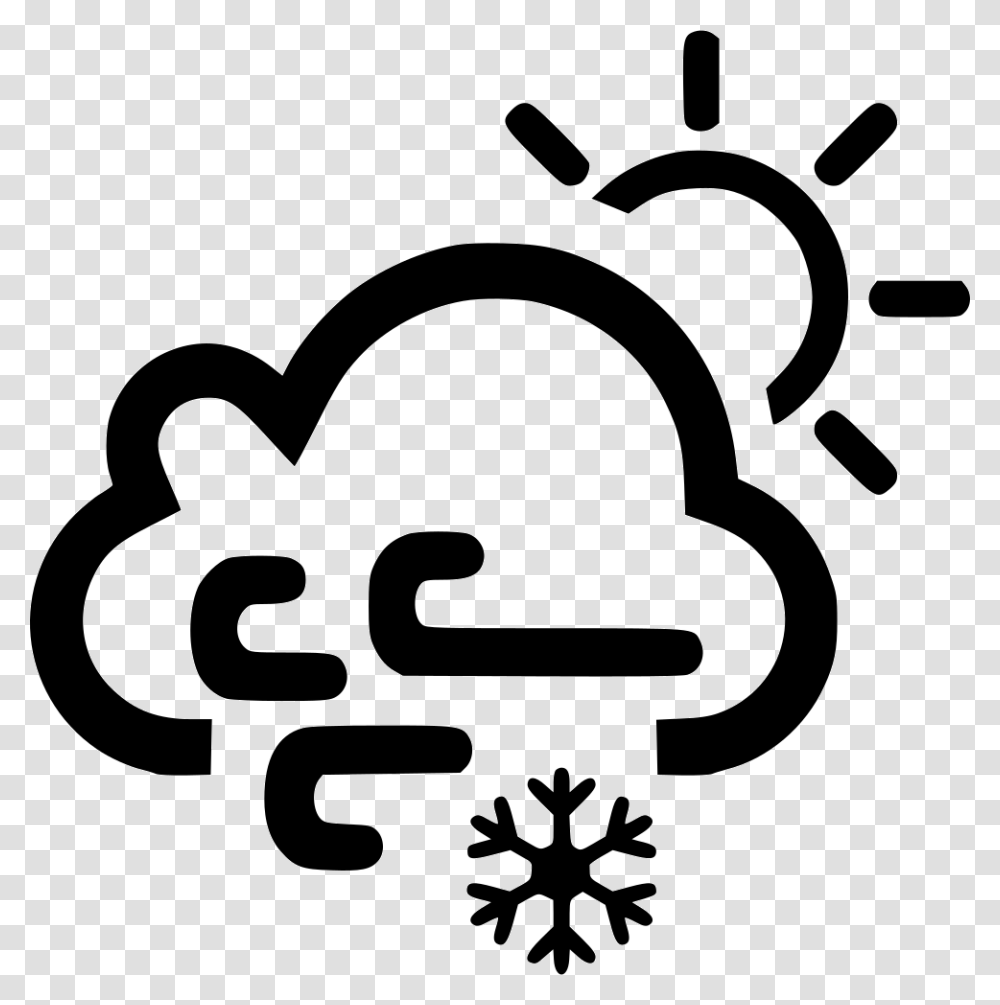Cloud Wind Windy Sun Sunny Snow Snowing, Stencil, Lawn Mower, Tool Transparent Png