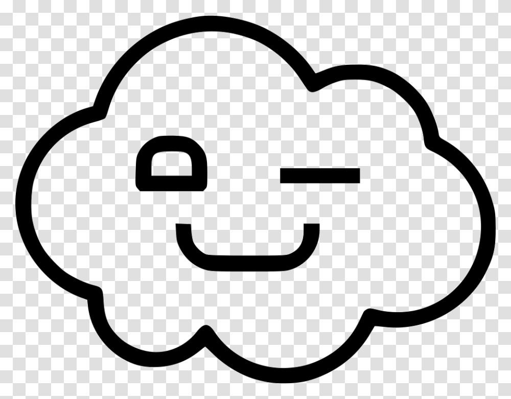 Cloud Wink Happy Icon Free Download, Stencil, Baseball Cap, Hat Transparent Png