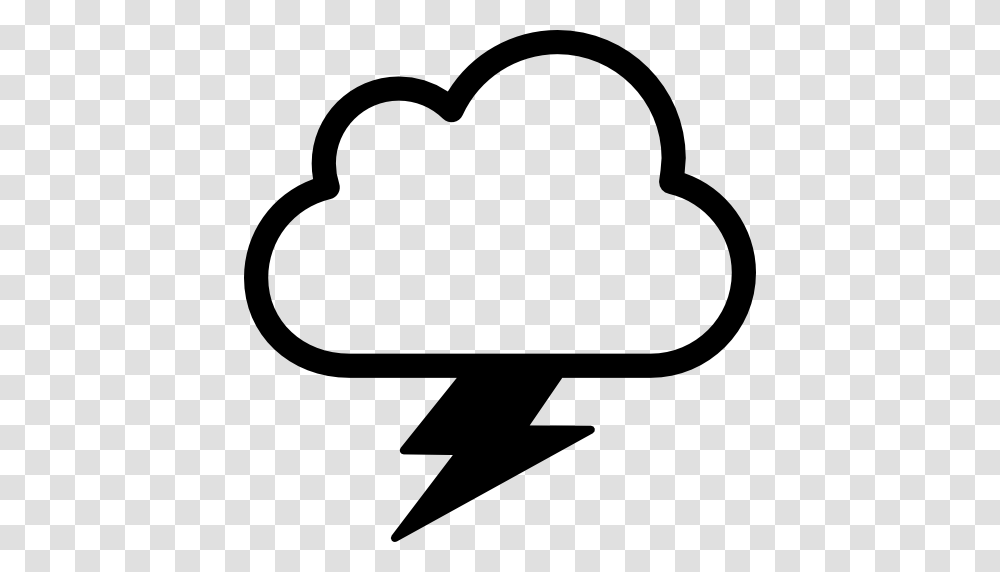 Cloud With Electric Lightning Bolt, Silhouette, Stencil, Logo Transparent Png