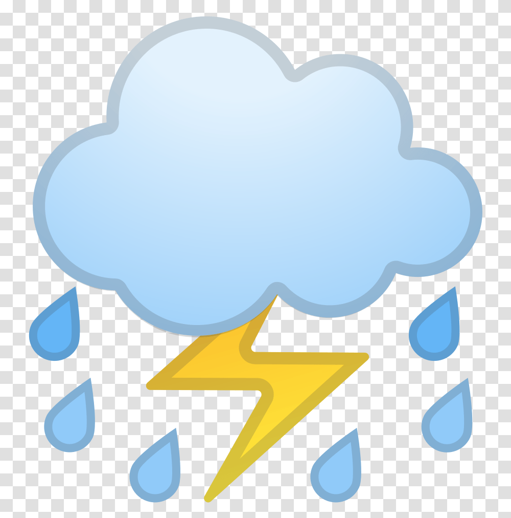 Cloud With Lightning And Rain Icon Temporale Emoji Transparent Png