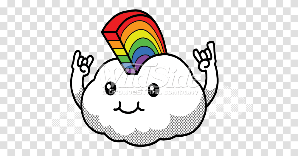 Cloud With Rainbow Mohawk Clipart Download Rainbow Mohawk Cartoon, Ball, Drawing, Doodle Transparent Png