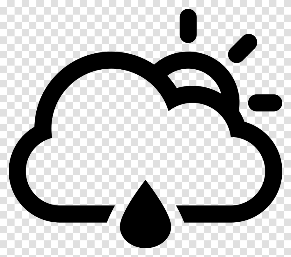 Cloud With Sun And A Raindrop Iconos De Clima, Stencil, Sunglasses, Accessories Transparent Png