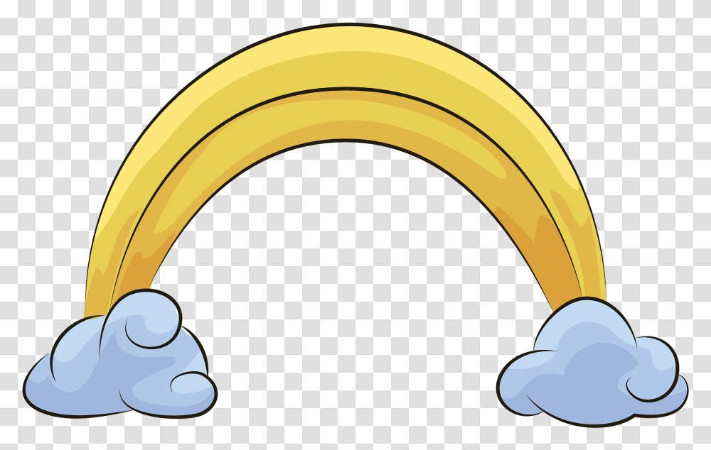 Clouds And Rainbow Clipart Free Download Arch Shaped, Banana, Fruit, Plant, Food Transparent Png