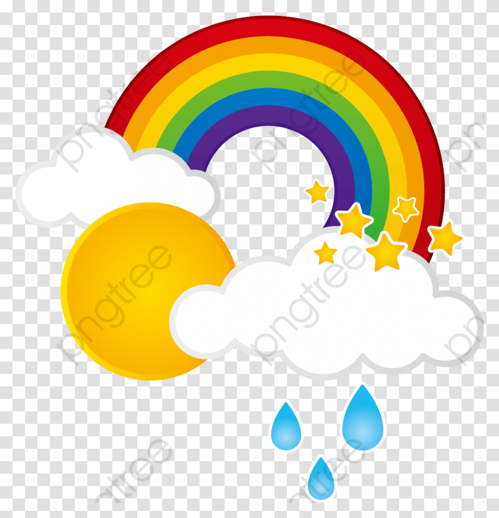 Clouds And Sun Rainbow With Clouds Clipart Cloud With Sun And Rainbow, Graphics, Bubble, Ball Transparent Png