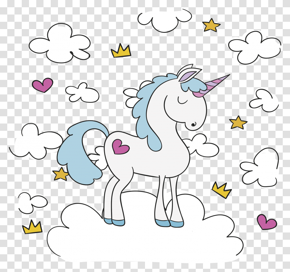Clouds Clipart Unicorn Free For Mythical Creature, Graphics, Stencil, Outdoors, Nature Transparent Png