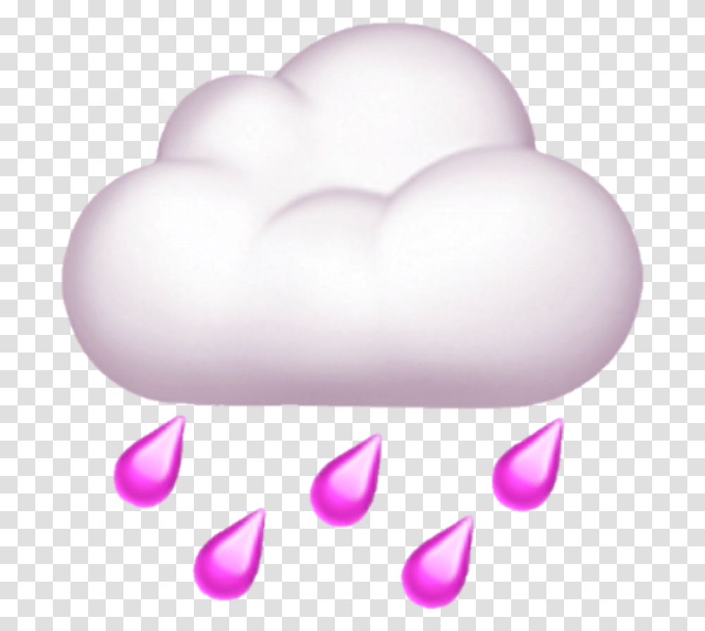Clouds Cloud Rain Raining Pink Overlay Apple Cloud Rain Emoji, Lamp, Petal, Flower, Plant Transparent Png