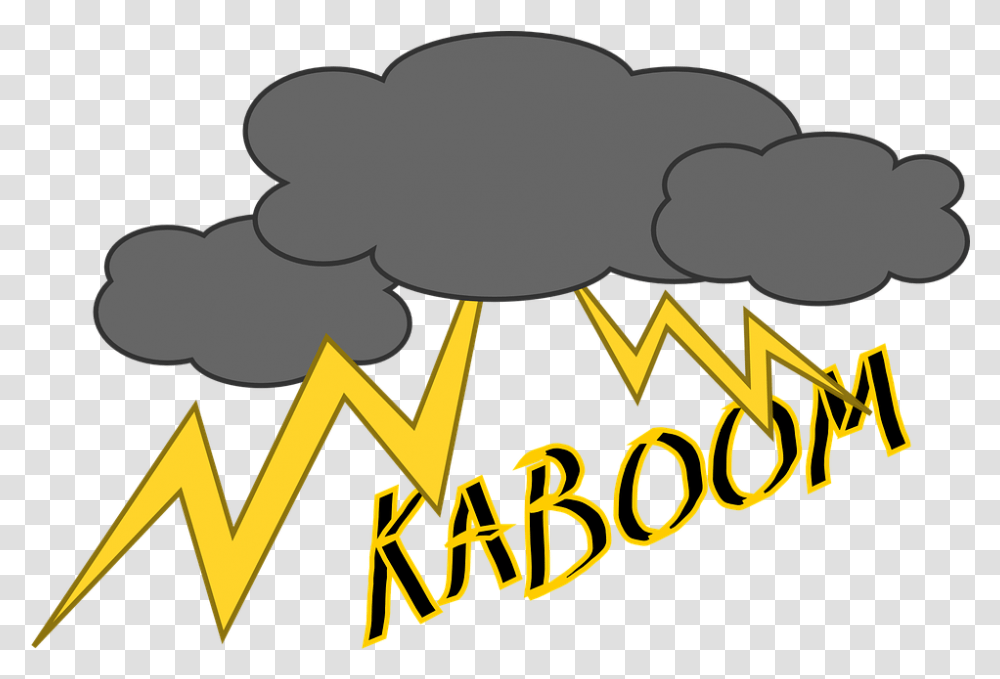 Clouds Explosion Free Vector Graphic Thunder And Lightning Clipart, Text, Animal, Symbol, Amphibian Transparent Png