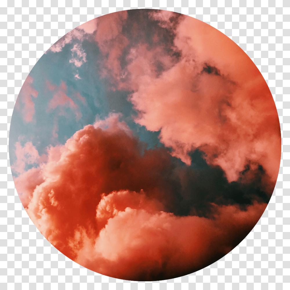 Clouds Red Orange Sky Circle Background Blue Orange Smoke Background, Astronomy, Outer Space, Universe, Planet Transparent Png