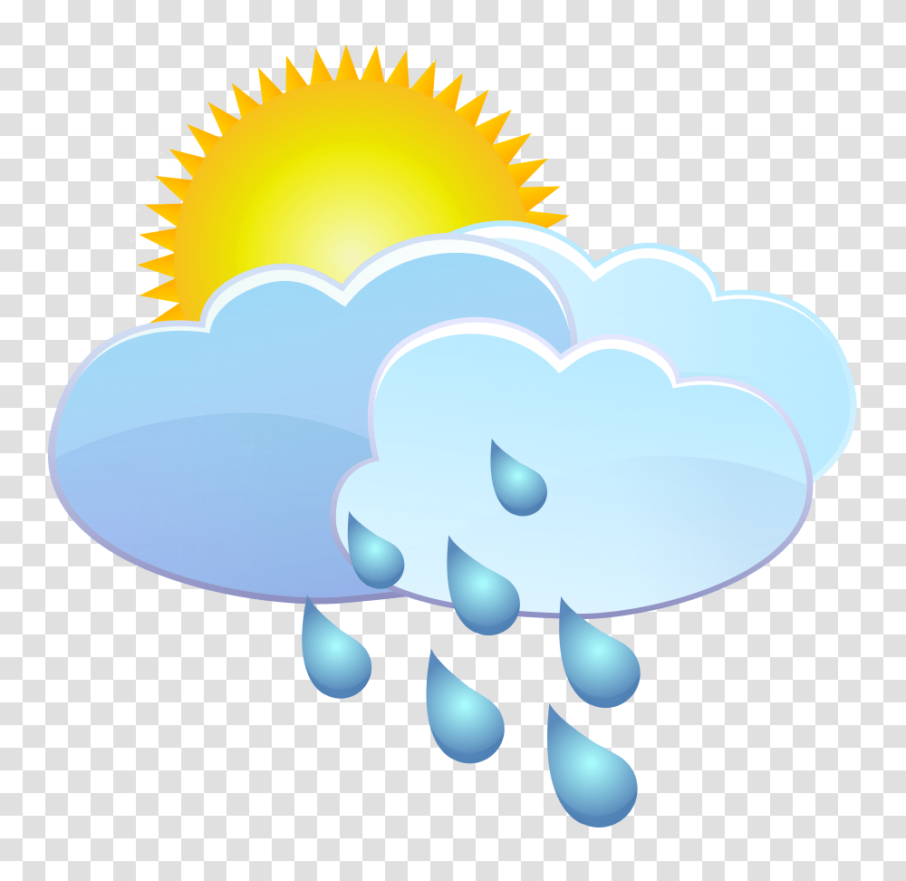 Clouds Sun And Rain Drops Weather Icon Clip Art, Outdoors, Nature, Sky Transparent Png