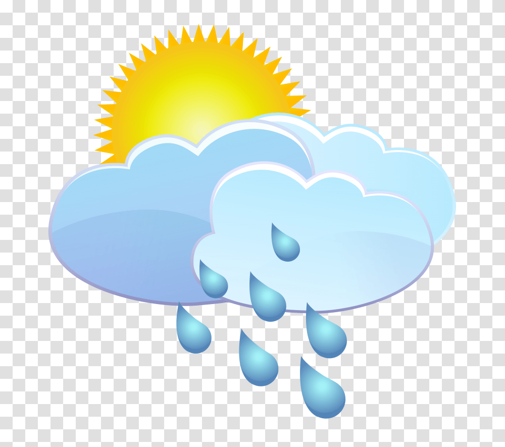 Clouds Sun And Rain Drops Weather Icon, Nature, Outdoors, Pac Man, Lamp Transparent Png
