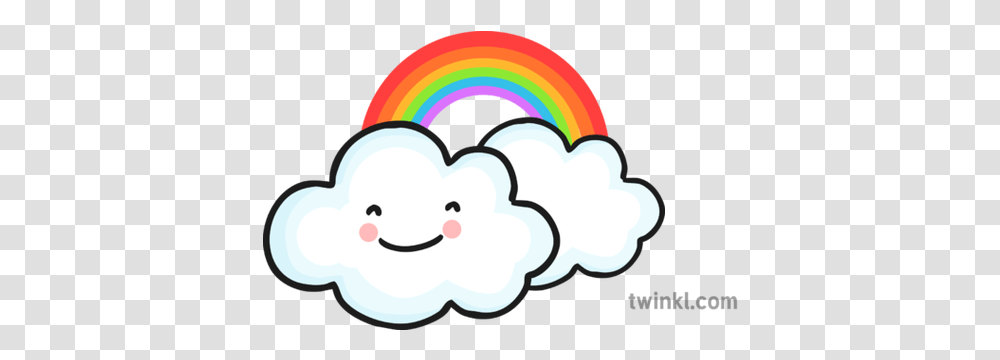 Clouds With Rainbow Illustration Twinkl Cloud Rainbow Illustration, Nature, Outdoors, Snow, Graphics Transparent Png