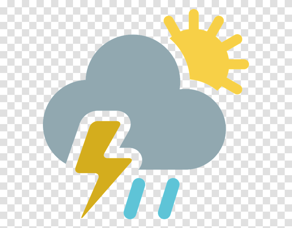 Cloudy Cloud Partly Cloudy Sun Rain Weather Sol E Chuva, Number, Symbol, Text, Silhouette Transparent Png