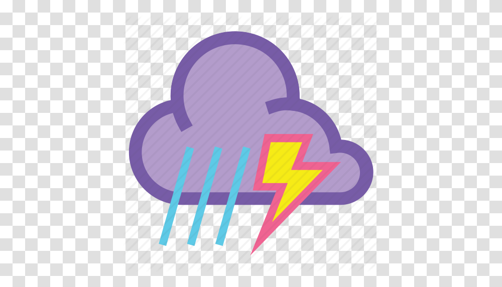 Cloudy Lightning Rain Storm Thunder Thunderstorm Weather Icon, Purple, Photography Transparent Png