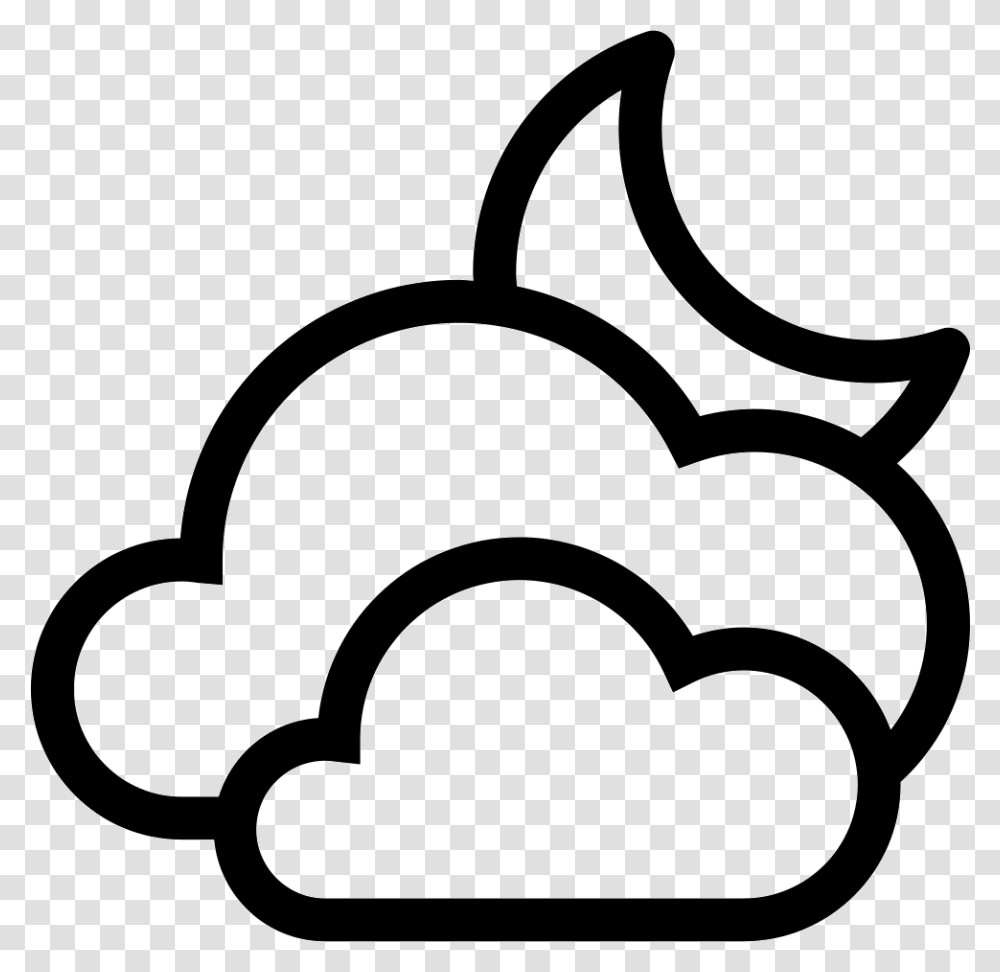 Cloudy Moon Moon With Cloud Icon, Stencil, Heart, Sunglasses Transparent Png
