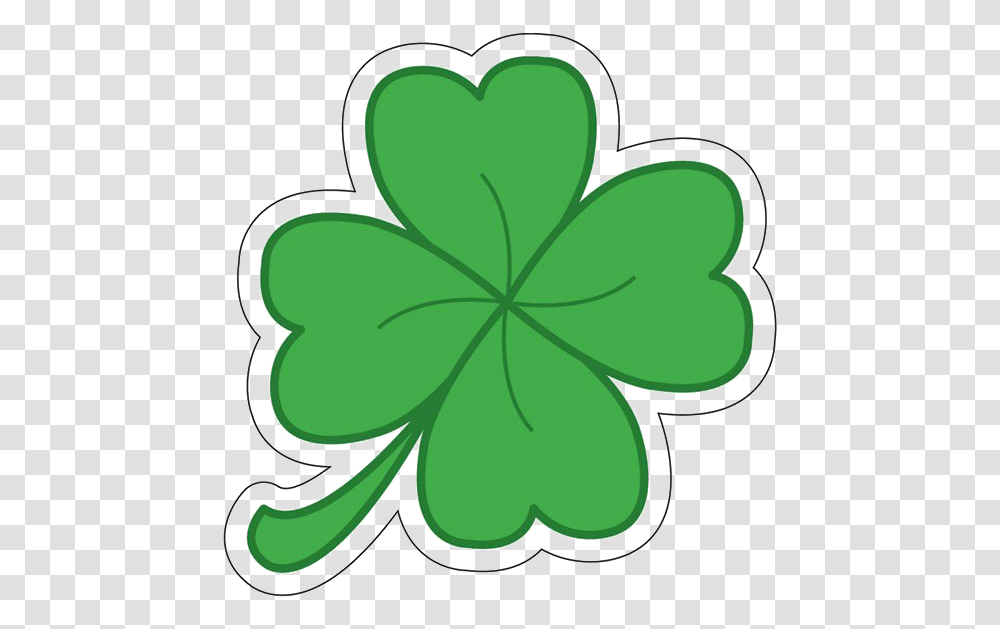 Clover Background Arts Four Leaf Clover Sticker, Green, Plant, Flower, Blossom Transparent Png