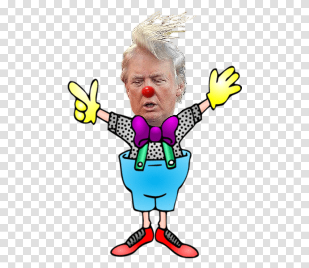 Clown Bigot Donald Trump President Of The Usa Donald Trump Memes, Performer, Person, Human, Mime Transparent Png