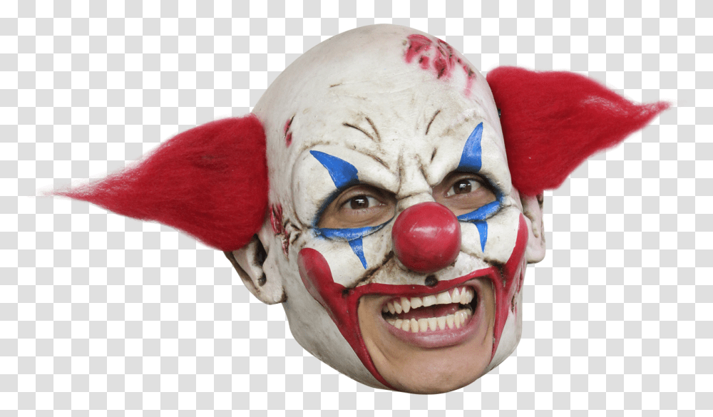 Clown Chin Strap Horror Mask Halloween Chin Clown Mask, Performer, Person, Human, Bird Transparent Png
