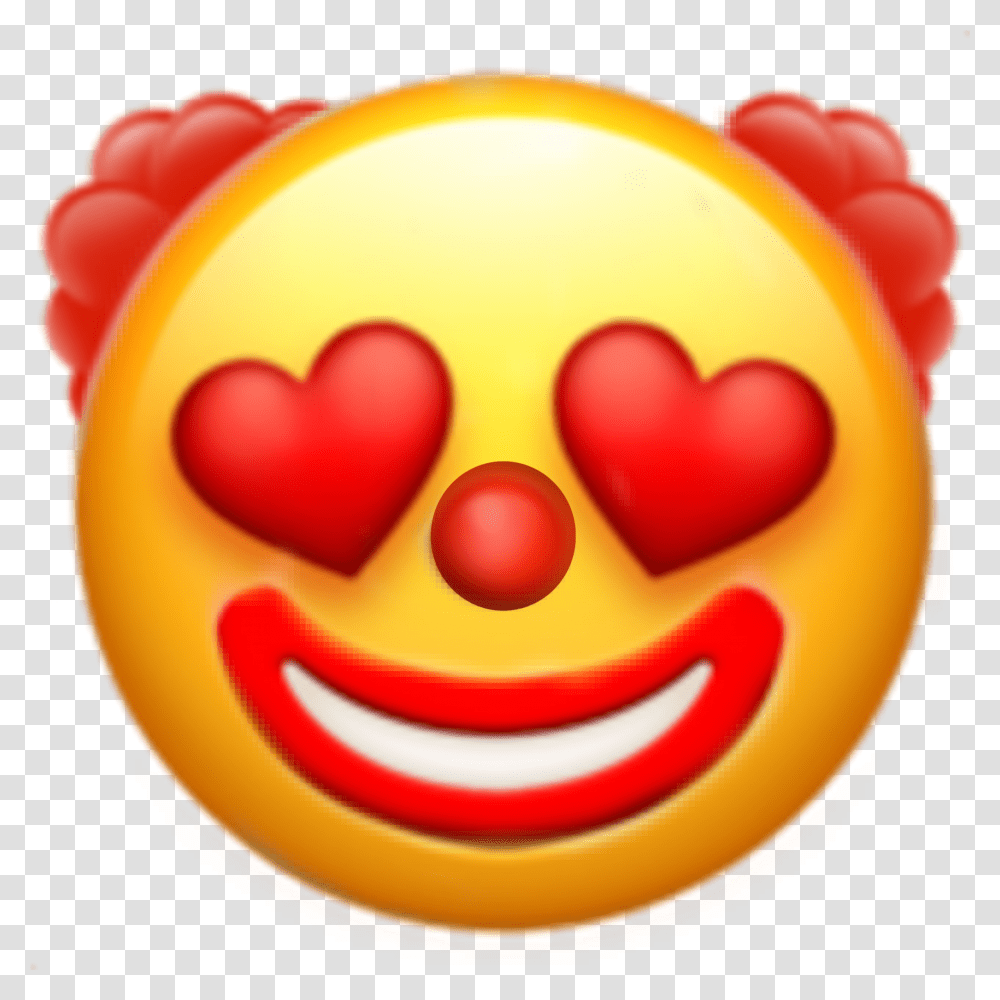 Clown Emoji Heart Love Amor Sticker By Heart Eyes Clown Emoji, Plant, Food, Birthday Cake, Sweets Transparent Png