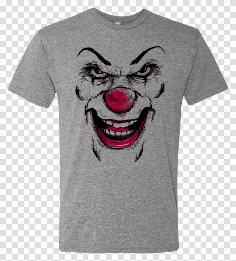 Clown Face Men's Triblend T Shirt T Shirt, Apparel, T-Shirt, Plant Transparent Png
