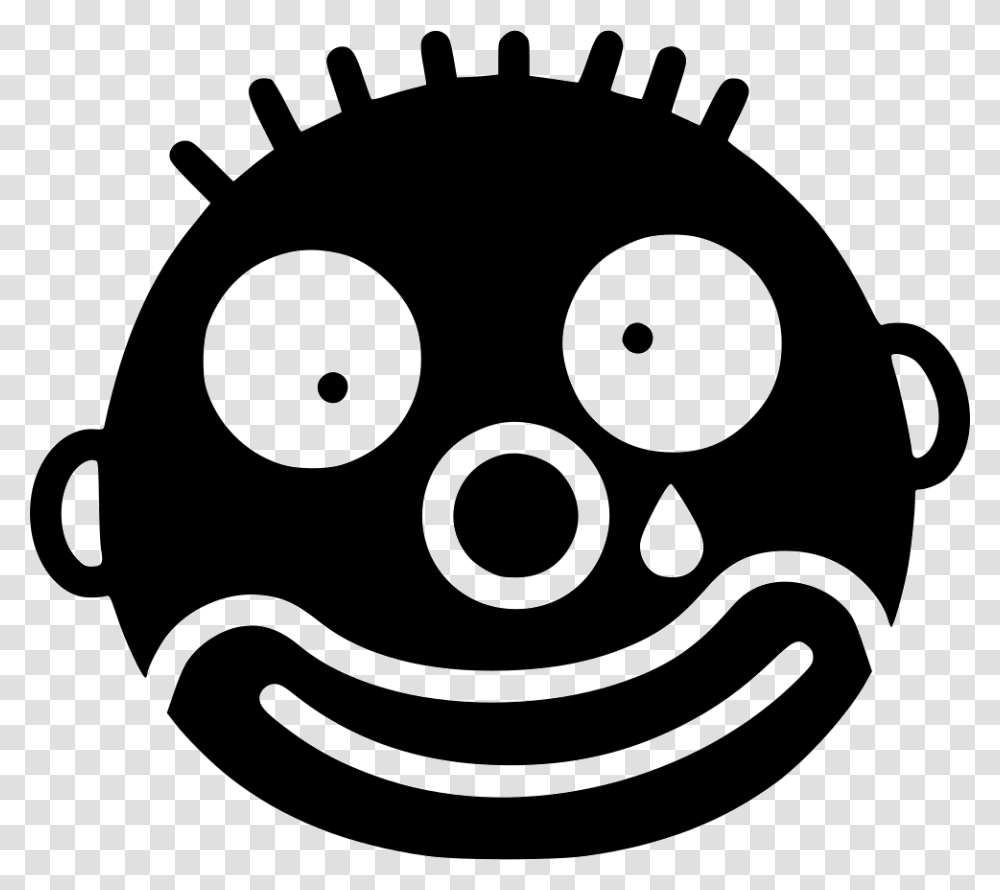 Clown Funny Icon Black Hd, Stencil, Logo, Trademark Transparent Png