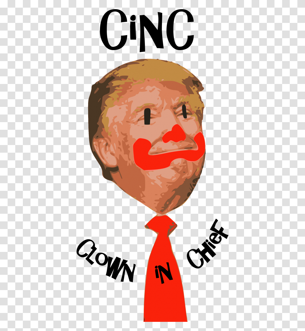 Clown In Chief Donald Trump Face Vector Clipart Clown In Chief, Head, Tie, Accessories, Accessory Transparent Png