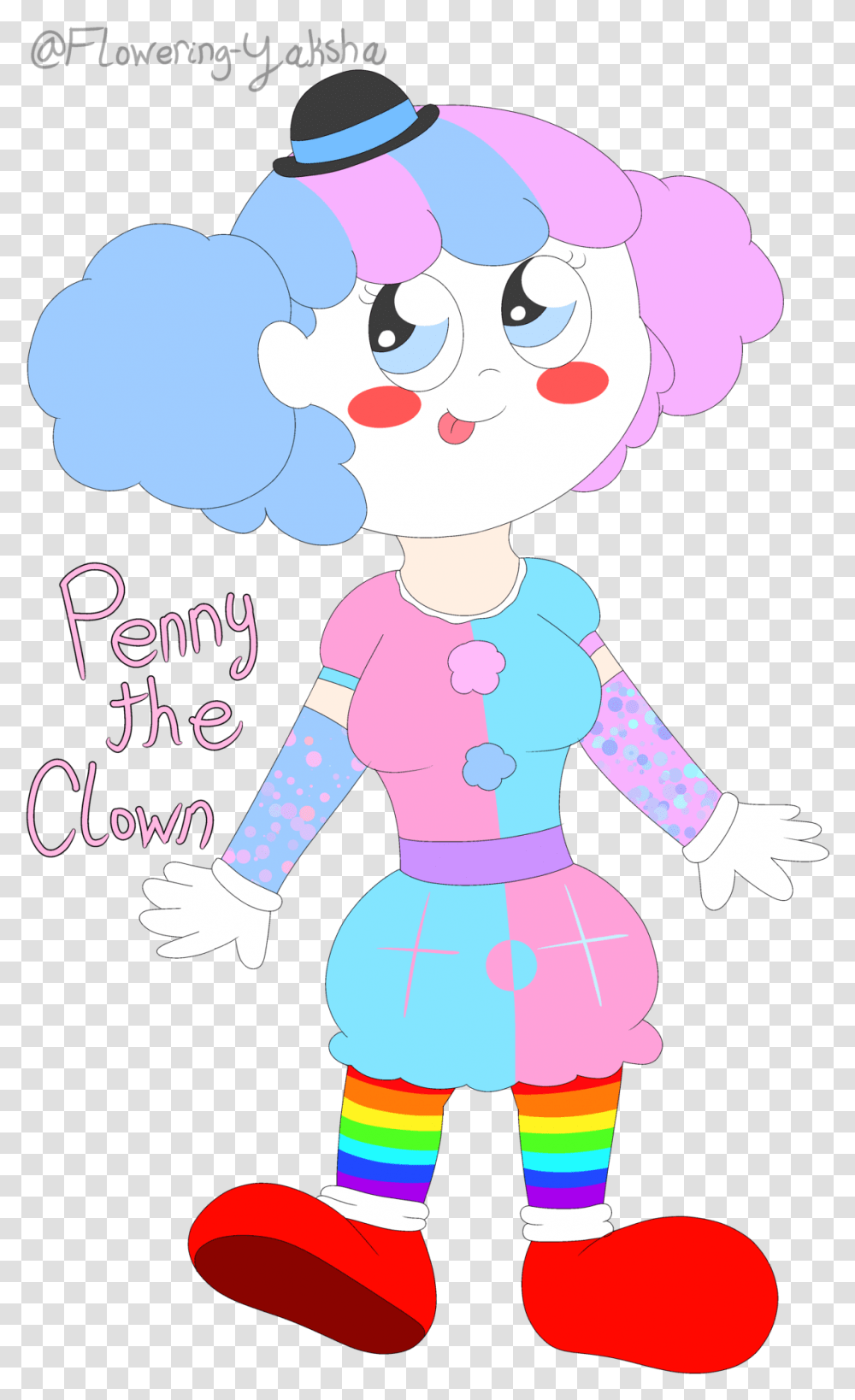 Clown Oc Original Character Penny Penny The Clown Cute Cartoon, Person, Poster, Advertisement Transparent Png