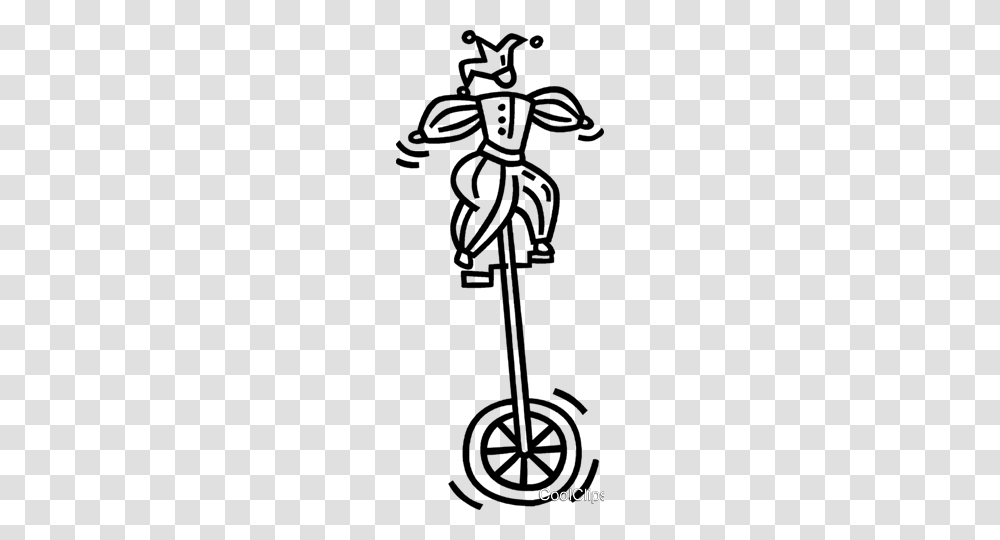Clown On A Unicycle Royalty Free Vector Clip Art Illustration, Emblem, Cross, Weapon Transparent Png